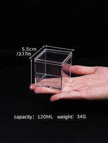 10/20 Packs Clear Lidded Acrylic Display Boxes - Square Clear Cube Containers, Ideal For Candies, Home & Office Decor, Parties, Wedding Favors, Valentine's Day Events And Multi-Purpose Storage, Gift Boxes, Jewelry And Mor - Multicolor - View 6