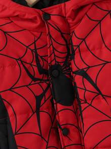 SHEIN Halloween Padded Coat For Boys (Small) – Comfortable, Warm, And Versatile For Indoor Or Outdoor Wear - Red - View 4