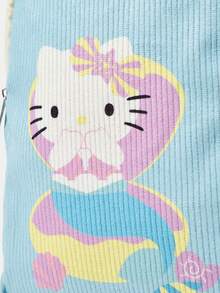 HELLO KITTY AND FRIENDS | SHEIN 藍色燈芯絨美人魚圖案單肩包，休閒可調節肩帶胸包 - 青色 - 查看 5
