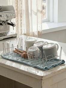 Madebyblanc 1 pieza Rejilla expandible para secar platos de acero inoxidable, escurreplatos plegable para encimera de cocina para tazas, cuencos, platos, vasos, rejilla ajustable para platos con bandeja de drenaje extraíble, escurreplatos resistente a la oxidación y ahorra espacio - Multicolor - Ver 1