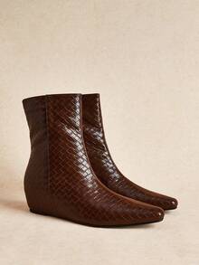 Rosivie Sepatu Bot Setengah Betis Wanita - Coklat - View 3