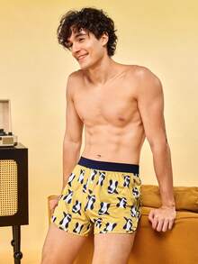 Notgurli Men's Colorblock Cartoon Print Casual Daily Boxer Briefs - Multicolor - View 3