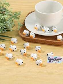 50PCS Miniature Resin Cow Figurines Tiny Animal Statues Realistic Detailed Hand Painted For Fairy Garden Moss Terrarium Diorama DIY Craft Projects Home Office Desk Decoration Ornament Gift - multicolor - View 1