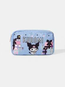 HELLO KITTY AND FRIENDS | SHEIN 卡通印花化妝包，便攜式拉鍊化妝收納袋，適合旅行與日常使用 - 藍色 - 查看 2