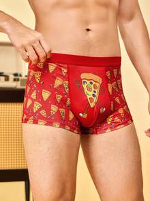 Notgurli Bóxer tipo brief para hombre con estampado divertido de pizza - Multicolor - Ver 5