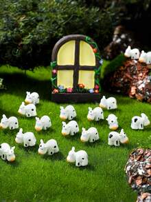 50PCS Miniature Resin Cow Figurines Tiny Animal Statues Realistic Detailed Hand Painted For Fairy Garden Moss Terrarium Diorama DIY Craft Projects Home Office Desk Decoration Ornament Gift - multicolor - View 3