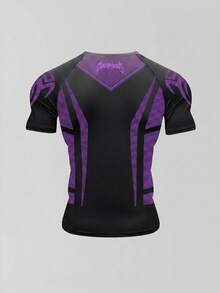 GymBeat Camiseta deportiva de manga corta con bloques de color y patchwork, corte slim para hombre - Multicolor - Ver 2