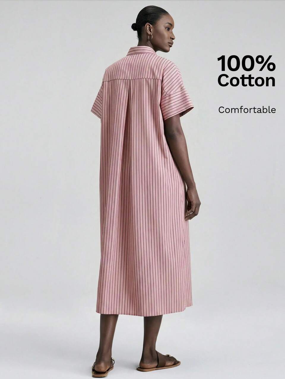 Good Material Pink Women's  V-Neckline Sleeveless With Side Pockets, Influencer Same Style Country Music Concert Western Style Women's Stripe Dress