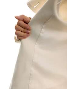 LYSMO Women's Solid Color Raglan Sleeve Double-Breasted Casual Trench Coat Jacket Office Wear For Women Going Out Outfits - White - View 9