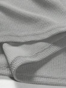 Manfinity Homme 男士夏季休閒拼色拼接 Polo 衫 - 灰色 - 查看 4