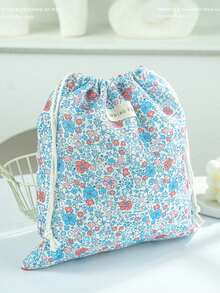 [Tas Motif Bunga Menawan] Tas Serut Motif Bunga Cerah 1 buah - Kantong Hadiah & Penyimpanan Kain Menawan dengan Motif, Sempurna untuk Perhiasan, Kosmetik, Perlengkapan Perjalanan & Pengorganisasian Rumah - MultiWarna - View 11