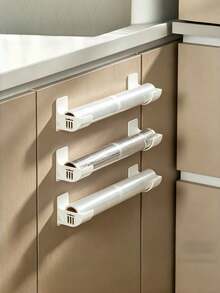3Pairs Wall Mount Space Saving Large Capacity Kitchen Cabinet Organizer Rack For Cling Wrap Trash Bags Storage Holder Pantry Strong Durable - one size fits all - View 13