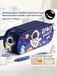 1PC PU Cartoon Double-Layer Pencil Bag,Stationery Pouch/Bag,Makeup Pouch,Pencil Organizer,Zipper Pencil Pouch3D Multifunctional Large Capacity Stationery Box For Teens, Back To School Gift - multicolor - View 14