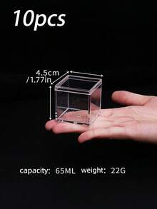 10/20 Packs Clear Lidded Acrylic Display Boxes - Square Clear Cube Containers, Ideal For Candies, Home & Office Decor, Parties, Wedding Favors, Valentine's Day Events And Multi-Purpose Storage, Gift Boxes, Jewelry And Mor - Multicolor - View 17