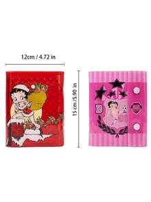 Betty Boop X Joivida Candy Color Double Button Mini 3-Hole Card Holder Card Album Loose Leaf Planner - A7 - View 3