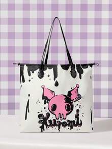 HELLO KITTY AND FRIENDS | SHEIN 女款卡通印花圖案便利手提包 - 白色 - 查看 1