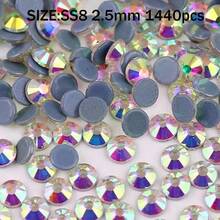 DMC Round SS6- SS50 2mm-10mm Clear And Crystal AB High Quality Hotfix Stones Hot Fix Rhinestone Glitter Flatback Crystal Strass Iron On Rhinestones For Garment Sewing & Fabric Dress Bag Shoes Decorations - Black and White - View 21