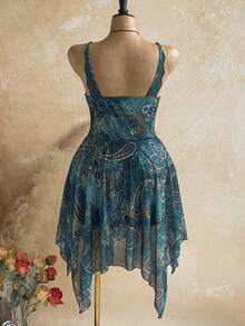 Soleia Plus Size Women's Lace Sexy Date Party Spaghetti Strap Dress - Green - View 2