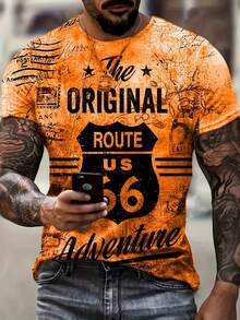 Manfinity Dauomo Men'S Summer Creative Fashion 3D Digital Print T-Shirt - Multicolor - View 1