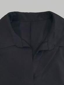 INAWLY Blusa de manga murciélago de unicolor versátil y casual para tallas grandes - Multicolor - Ver 4