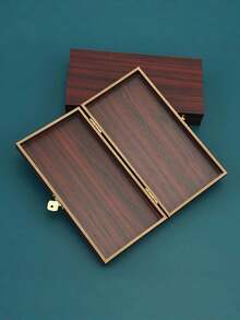 1PC Lockable Natural Wood Single Compartment Coin Money Storage Box Tray With Secure Lockable Lid Home Office Desk Organization Case For Cash Currency Gift For Adults - A - View 9