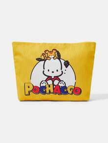 HELLO KITTY AND FRIENDS | SHEIN 1個卡通印花燈芯絨拉鍊化妝包，輕量多功能內襯化妝收納袋 - 動物 - 查看 2