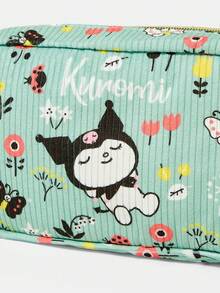 HELLO KITTY AND FRIENDS | SHEIN 花卉印花化妝包，便攜式拉鍊化妝收納袋，適用旅行與日常使用 - 青色 - 查看 5
