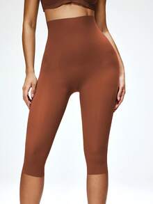 SHEIN Women's Shaping Capris - Brown - View 7