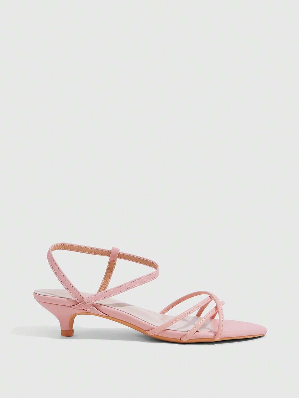 CUCCOO SZL Round Toe Double Thin Straps Crossed Back Strap Sandals Upper Design, Soft Leather Simple Open-Toed Sandals