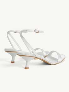CUCCOO CHICEST Women Shoes Spring And Summer New Thin Strap Splicing Design Pointed Tip Thin Heel High Heel Gentle Temperament Simple Versatile Leather Women Sandals - Simulated silk white - View 4