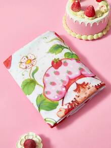Strawberry Shortcake X SHEIN 1件 100*100cm 卡通圖案印花夏季天然雙層竹纖維嬰兒包巾 嬰兒包巾 嬰兒包 透氣柔軟紗布巾 多用途 - 彩色 - 查看 4