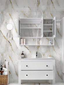 10/20/50 PCS Marble Pattern Self Adhesive Wall Stickers Faux Natural Stone PVC Foam Waterproof Moisture Proof Easy Clean Cuttable Peel Stick Wall Decals For Bathroom Living Room Kitchen Bedroom Home Renovation Decor - multicolor - View 4