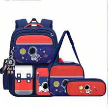 1SET 3PCS Astronaut Backpack Set - Large Capacity Multi Compartment Crossbody Bag With Matching Pencil Case Hanging Charm For School Travel - Sets - View 13