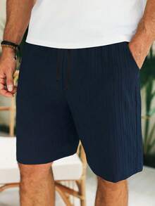 Manfinity Homme Men's Plus Size Crew Neck Short Sleeve T-Shirt And Drawstring Waist Shorts Casual Daily Set - Multicolor - View 4