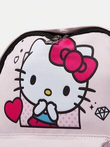 HELLO KITTY AND FRIENDS | SHEIN 粉色卡通角色印花後背包，多口袋可調節肩帶後背包 - 淺粉色 - 查看 5