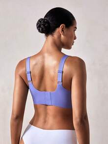 Veilyse Women's Solid Color Soft & Comfortable Daily Underwear - Padded, Adjustable Strap Fashion Bra Suitable For Daily Wear, Gatherings, Travel And Dates - Blue - View 2