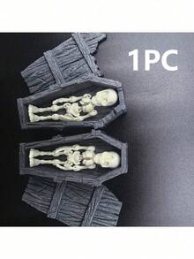 POKOJA LAND Halloween Skeleton Coffin Decor, Cute Boxed Posable Figurine, Mini Decorative Model Set, Halloween Party Tabletop Decor, Holiday Home Accents, Ideal As Halloween Gift For Friends - Multicolor - View 11