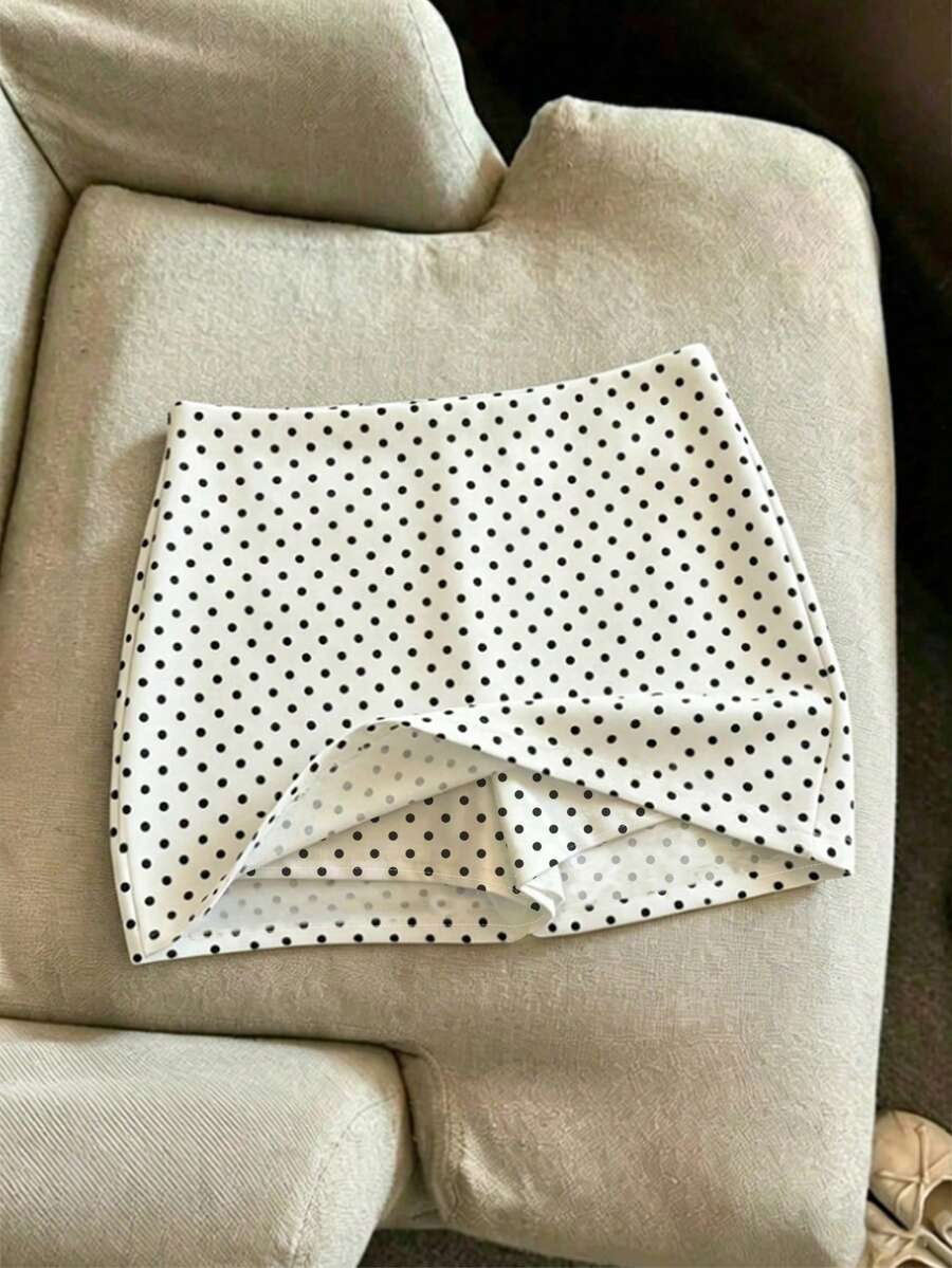 GlowEve CURVE Rok Celana Pendek Wanita Ukuran Besar Motif Polkadot, Cocok untuk Pakaian Sehari-hari di Musim Gugur - MultiWarna - View 1