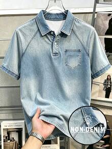 Manfinity Hypemode Unisex Polo Shirt,  Print Pocket Detail, Button Neck, Short Sleeve,  For Daily Wear, Casual Outings, Suitable For Men And Women - Multicolor - View 1