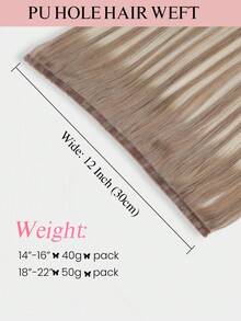 Natural Blonde Balayage Butterfly Weft Hair Extensions 100% Remy Human Hair Invisible Thin PU Hole Genius Weft Cuttable Tangle Free Lightweight Sew In Micro Bead Hair Weft Soft Straight Sun-Kissed Highlight Hair Bundles All Lengths - S8/22/8 - View 5