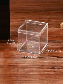 10/20 Packs Clear Lidded Acrylic Display Boxes - Square Clear Cube Containers, Ideal For Candies, Home & Office Decor, Parties, Wedding Favors, Valentine's Day Events And Multi-Purpose Storage, Gift Boxes, Jewelry And Mor - Multicolor - View 2