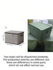Caja de almacenamiento gris con diseño plegable de tela con cremallera, de gran capacidad para ropa, edredones y mantas, organizador a prueba de polvo para el hogar, solución de ahorro de espacio, portátil y de uso múltiple - Gris - Ver 11