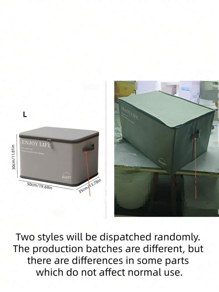 Caja de almacenamiento gris con diseño plegable de tela con cremallera, de gran capacidad para ropa, edredones y mantas, organizador a prueba de polvo para el hogar, solución de ahorro de espacio, portátil y de uso múltiple - Gris - Añade 11