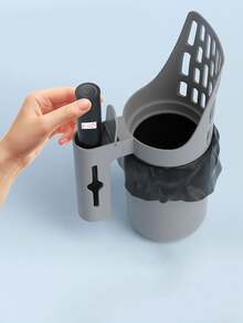 4-Piece Set: Large Capacity Cat Litter Scoop With 3 Garbage Bags. Contact-Free Design, Ergonomic Handle And Durable Plastic Construction, Easy To Clean. Suitable For Indoor And Outdoor Pet Care, Modern Sturdy Pet Supplies. - View 2