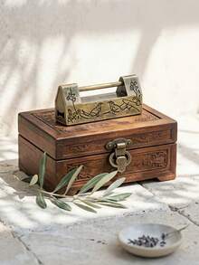 Madebyblanc Vintage Lock Old Style Key Zinc Alloy Antique Design Metal Lock 1 Piece Home Decoration Travel Trunk Storage Box Rustic Style Handcrafted Lock - Multicolor - View 1