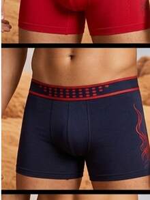 6 Pieces/Package And Comfortable Boxer Shorts With Lettering Print For Men - Multicolor I - View 2