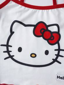 HELLO KITTY AND FRIENDS | SHEIN Set Pakaian Dalam Model Kamisol Motif Kartun untuk Anak Perempuan - Red and White - View 7