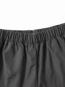 SHEIN 青少年男孩純色工裝口袋直筒寬鬆休閒長褲 - 灰色 - 查看 6