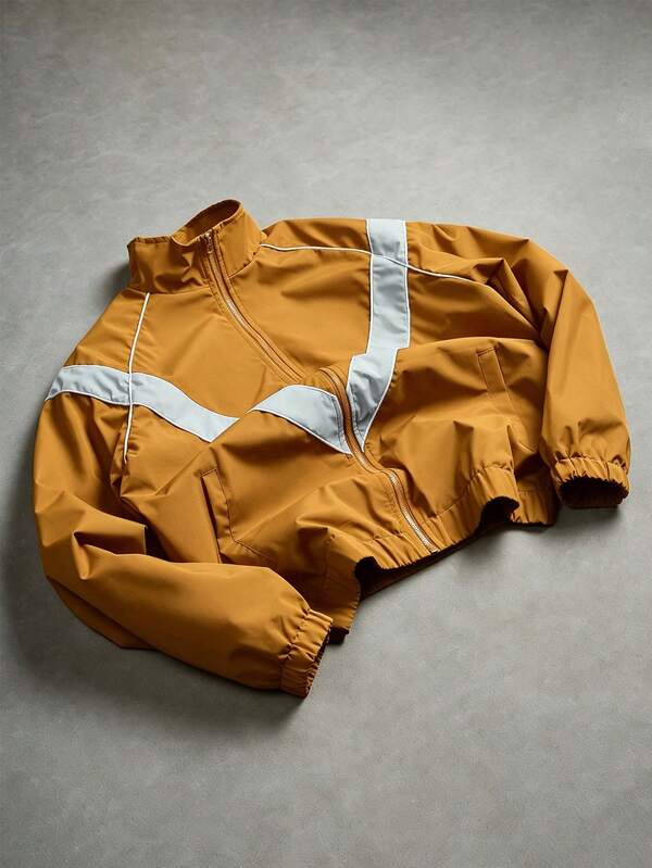 PAVTROS Men's Stand Collar Colorblock Jacket Zip-Up