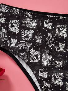 TOM & JERRY X SHEIN Comfortable Cartoon Print Underwear Set - Multicolor - View 5